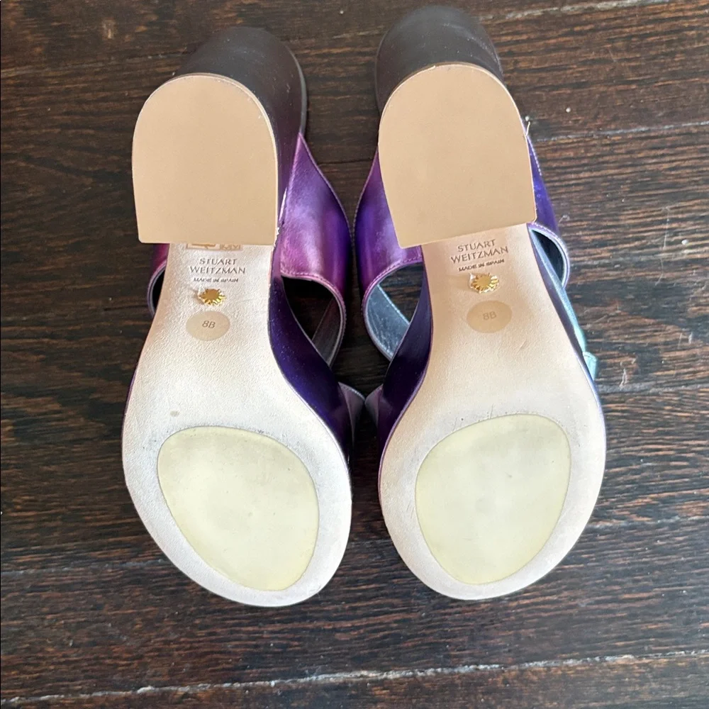 Stuart Weitzman Miami SOHIGH platform slide in Lilac metallic size 8 New - Picture 3 of 6